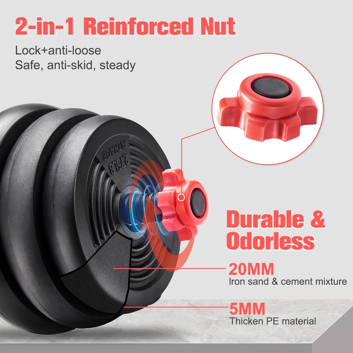 6 in 1 Adjustable Dumbbells Set J808292