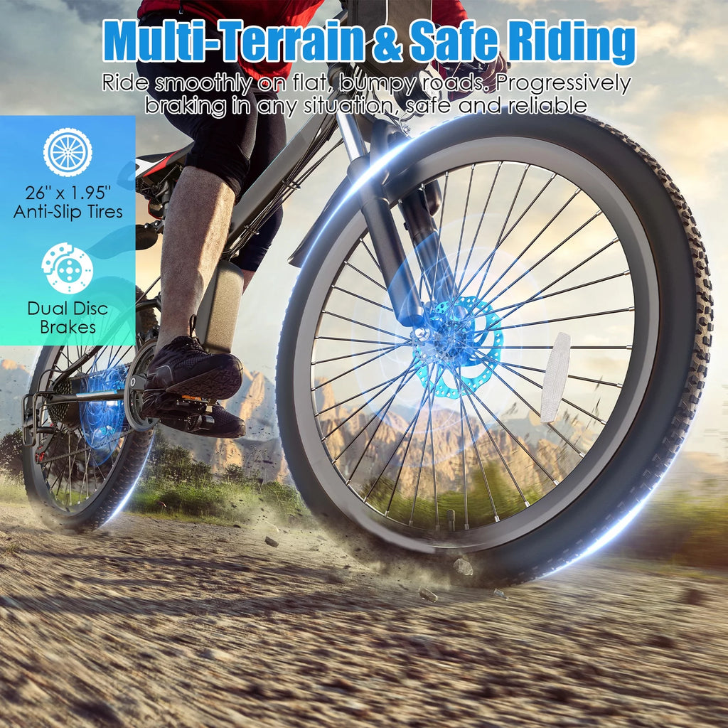 26 In. Folding Electric Bike 500W 21 Speed 48V H962
