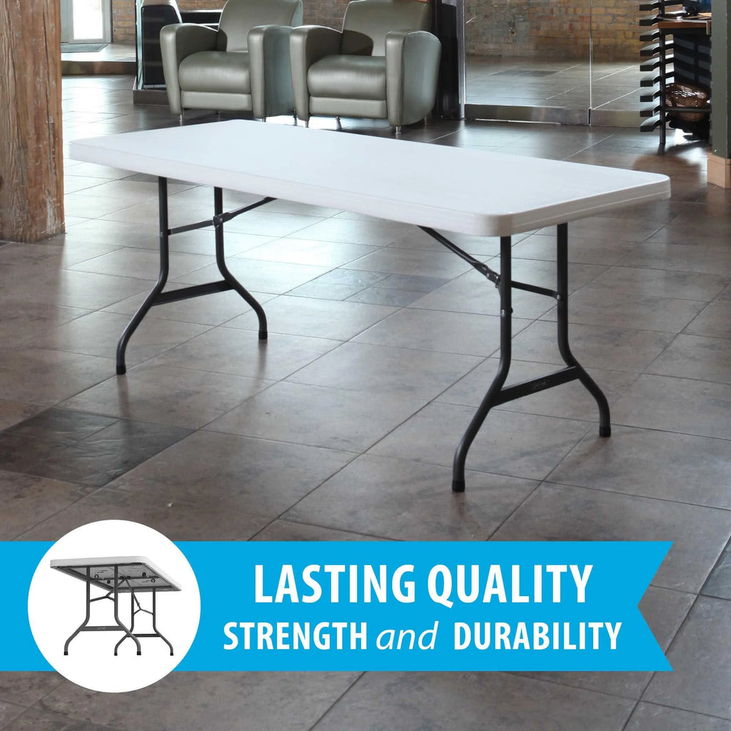 White 6 ft. Rectangle Folding Table Set of 4 A5955