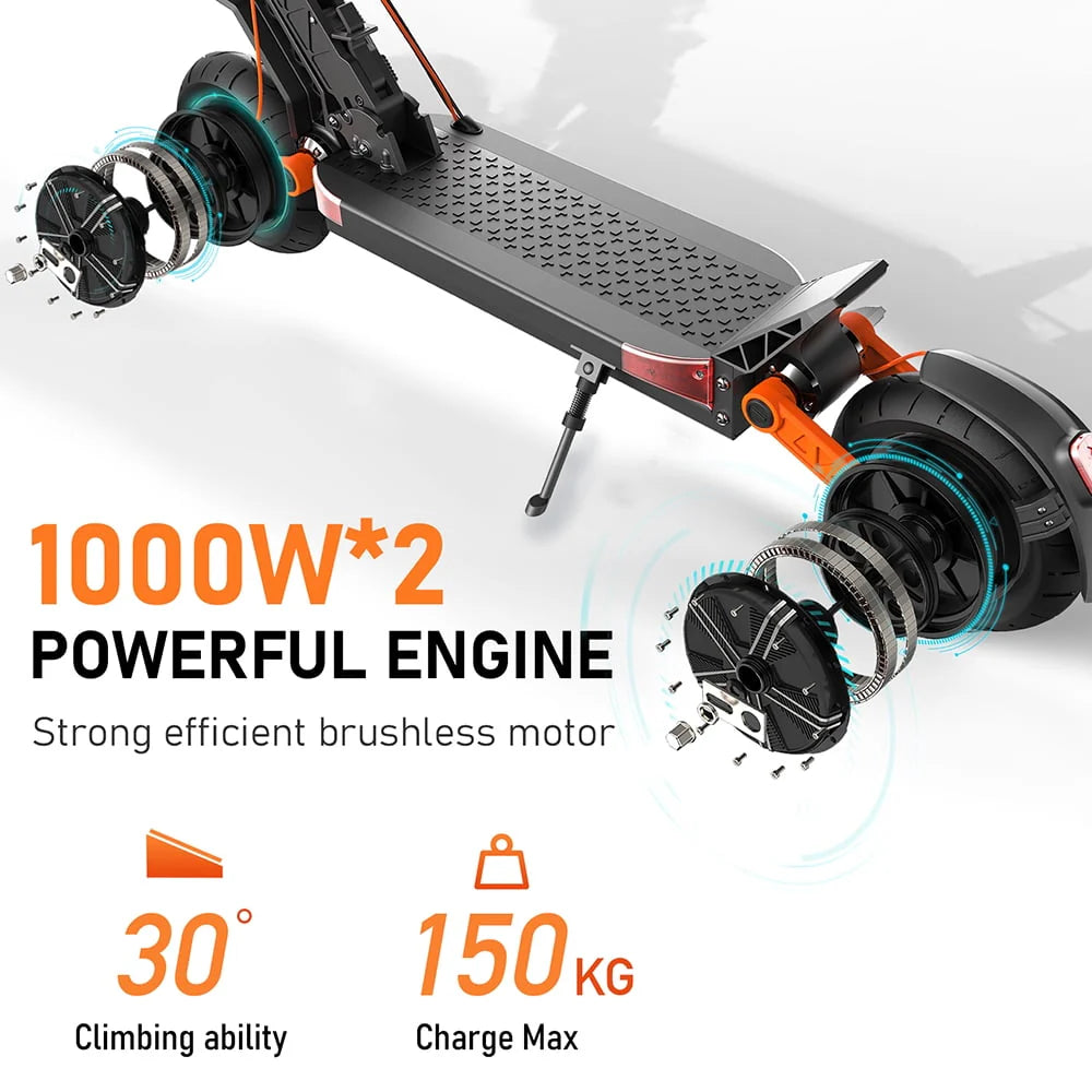 Dual Motor Electric Scooter, 2000W Up to 37 MPH & 50 Miles Ranges, 10 Off-Road Tires G750287