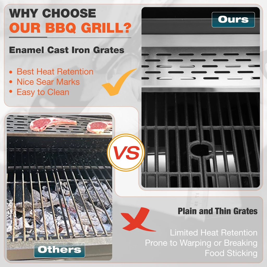 Dual Fuel Gas and Charcoal Grill Combo with Side Burner O45797