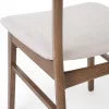 Light Beige and Walnut 7 Piece Fabric Upholstered Wood Dining Set I9349