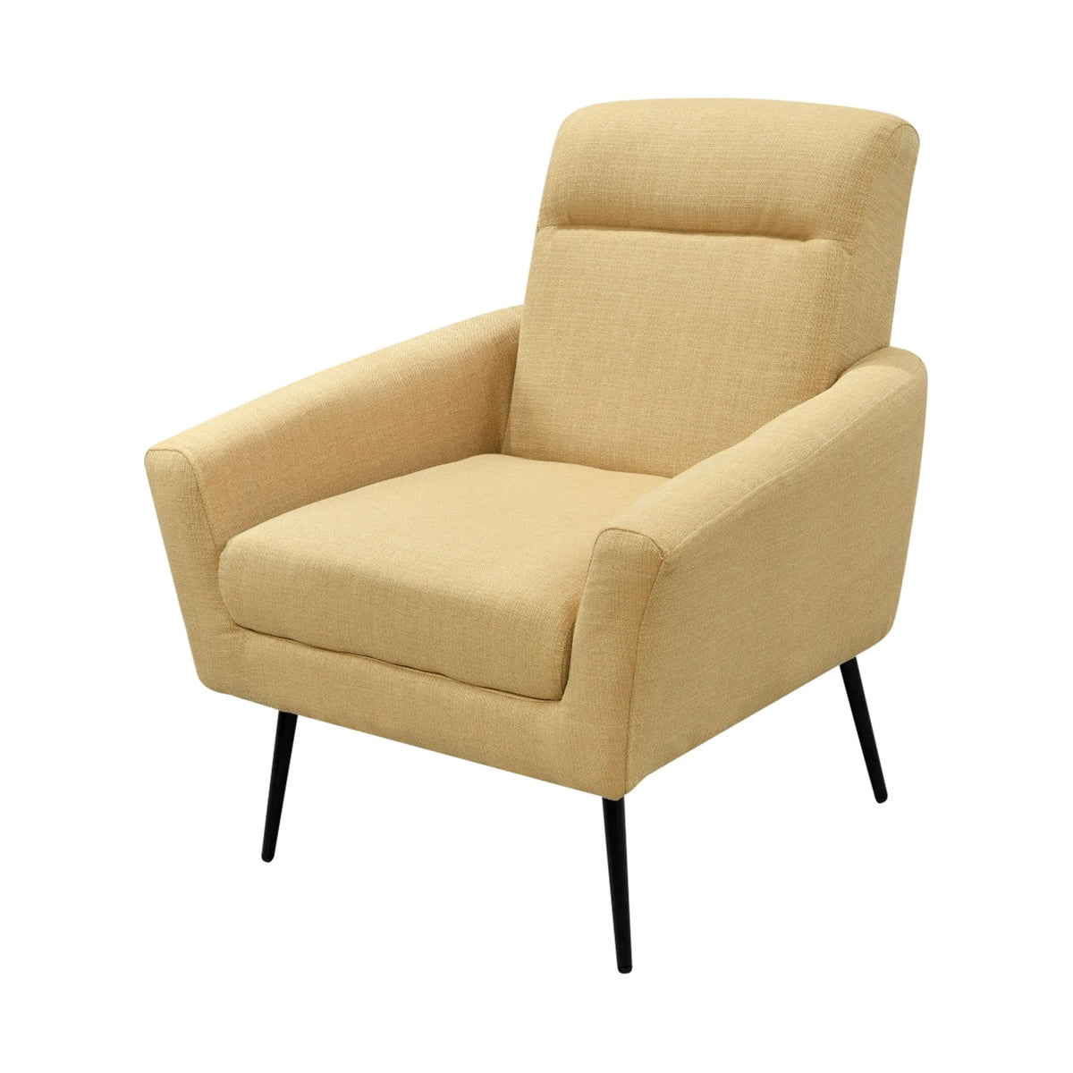 Yellow Upholstered Accent Chair with Metal Legs B614236