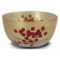 Set of 2 Red and Gold Glass Serving Bowls S712