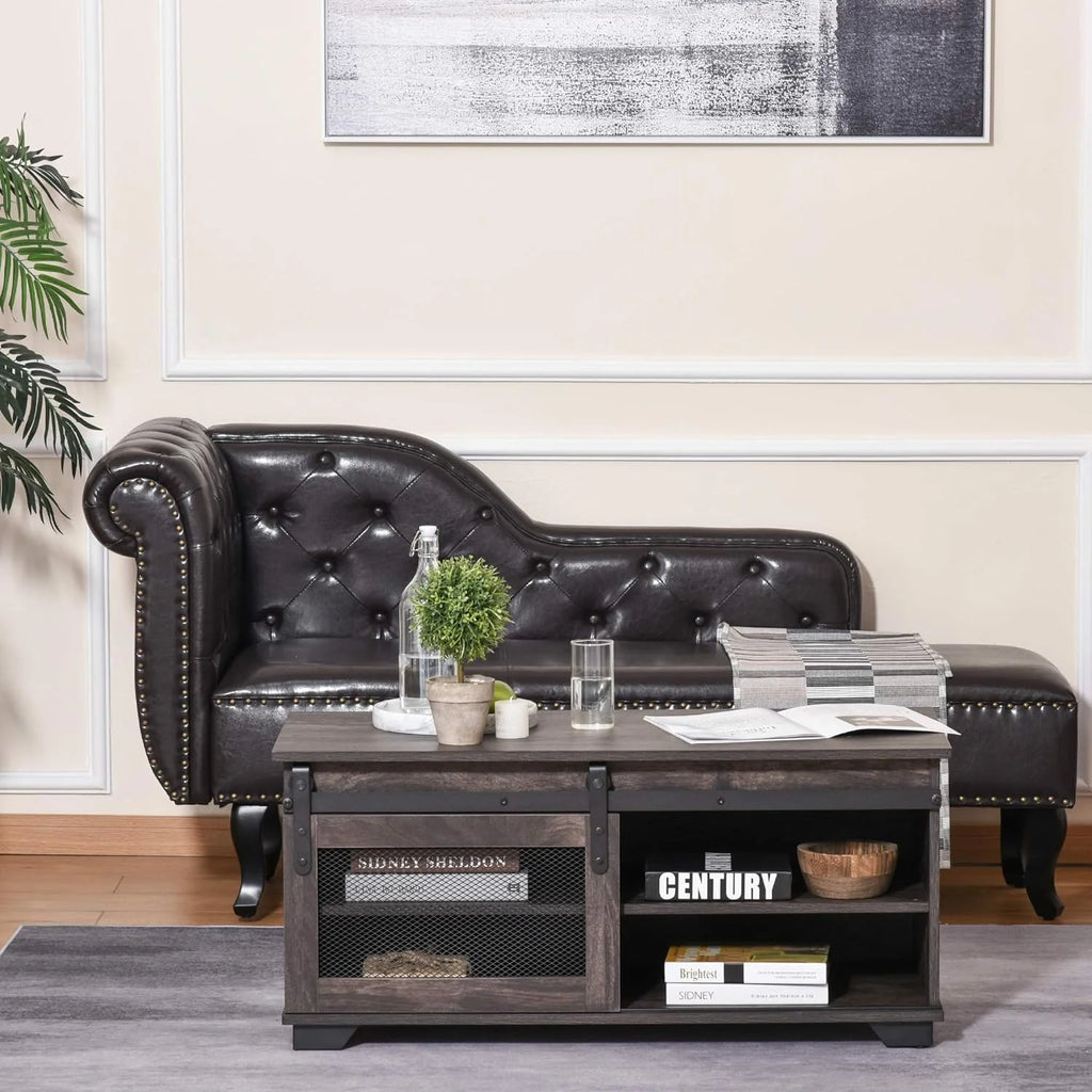 Dark Brown Coffee Table with Storage N4499