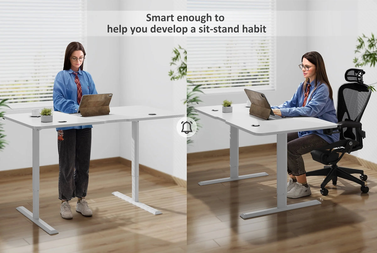 Electric Height Adjustable Standing Desk, 43 inch White V46252