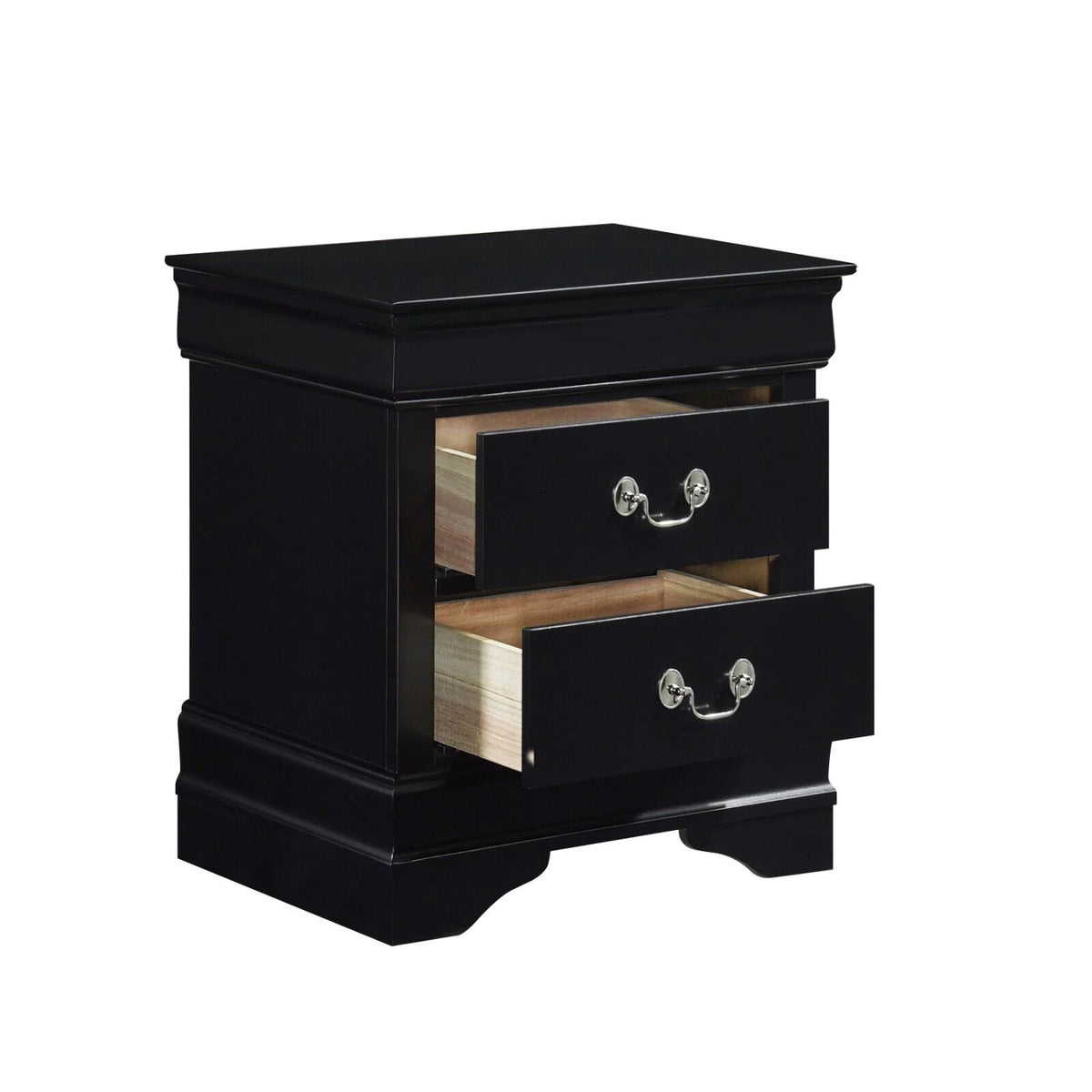 Twin Bed Nightstand Dresser Mirror 4pc Set Black V49325