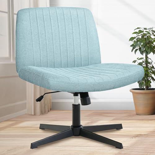 Beige Armless Adjustable Swivel Cross Legged Chair E981