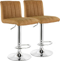 2 Piece Faux Leather Adjustable Bar Stool Z894617