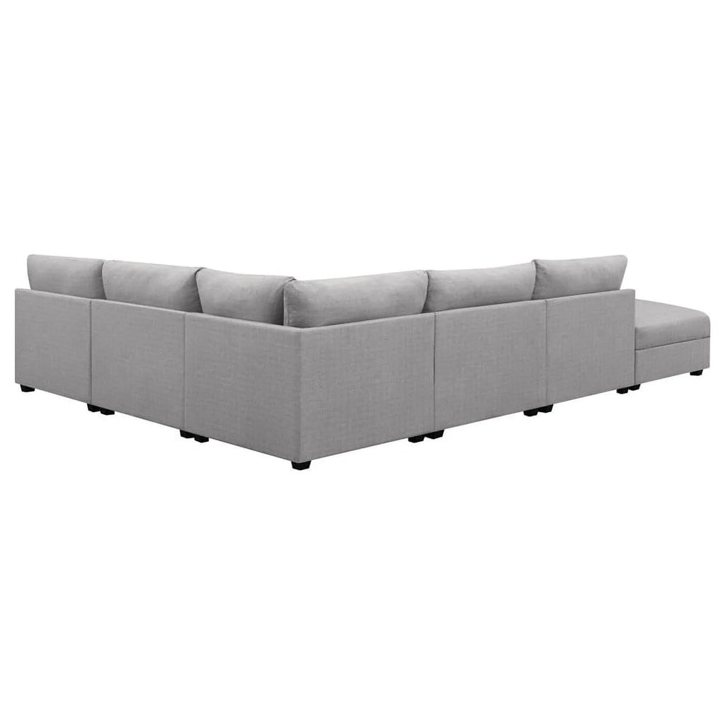 Gray 6-piece Fabric Upholstered Modular Sectional L884