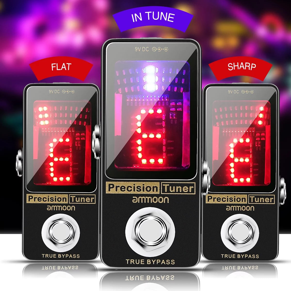 Metal Shell Tuner Pedal Led Display Precision Bypass Bass Tuner P33515