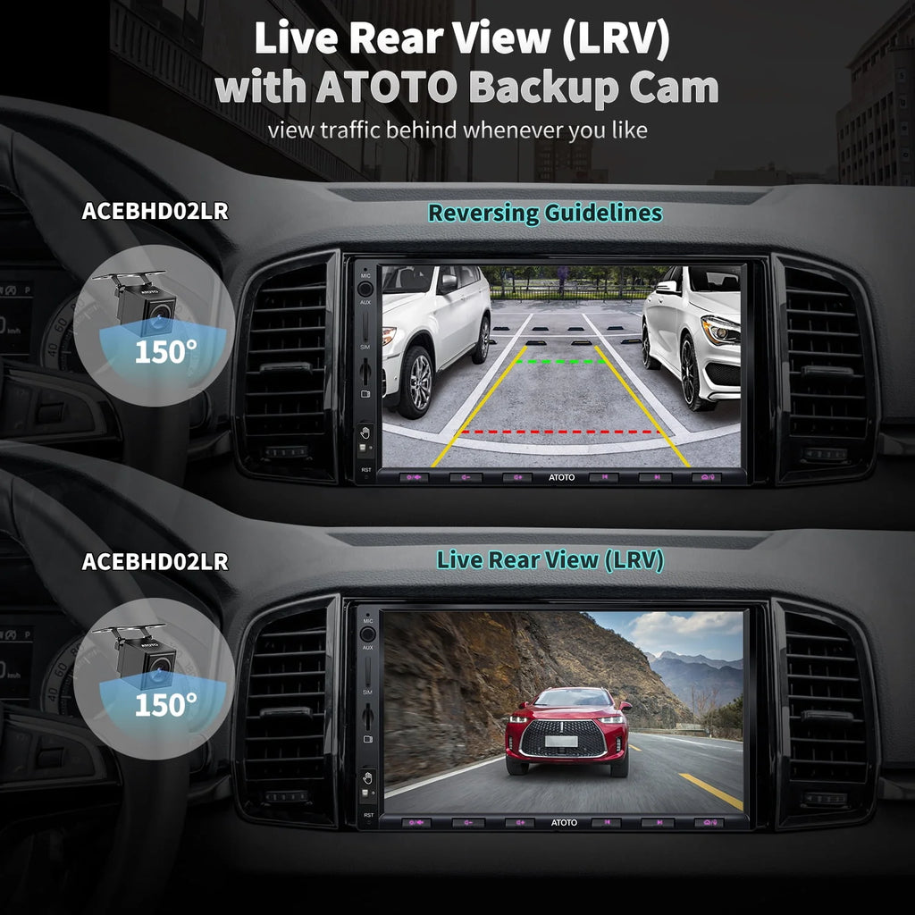 7inch QLED Double Din Car Stereo with Wireless Carplay Android Auto F98032