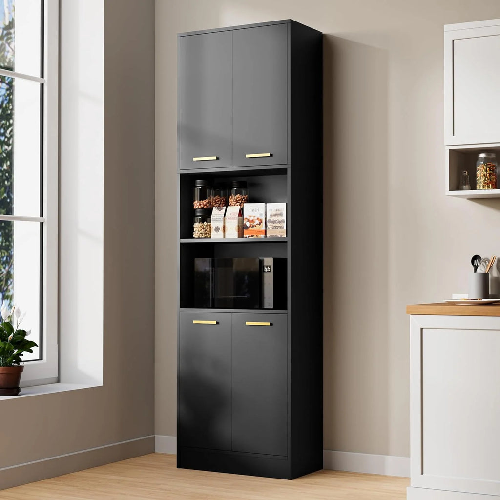 Black Wood Pantry Cabinets K738571