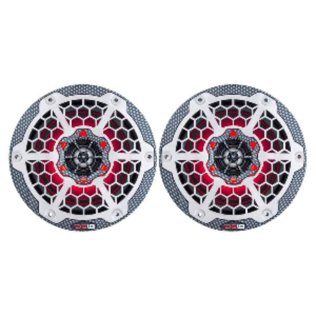 6.5 2-Way Marine Speakers with RGB LED Lights Black Carbon Fiber (Pair) M80514