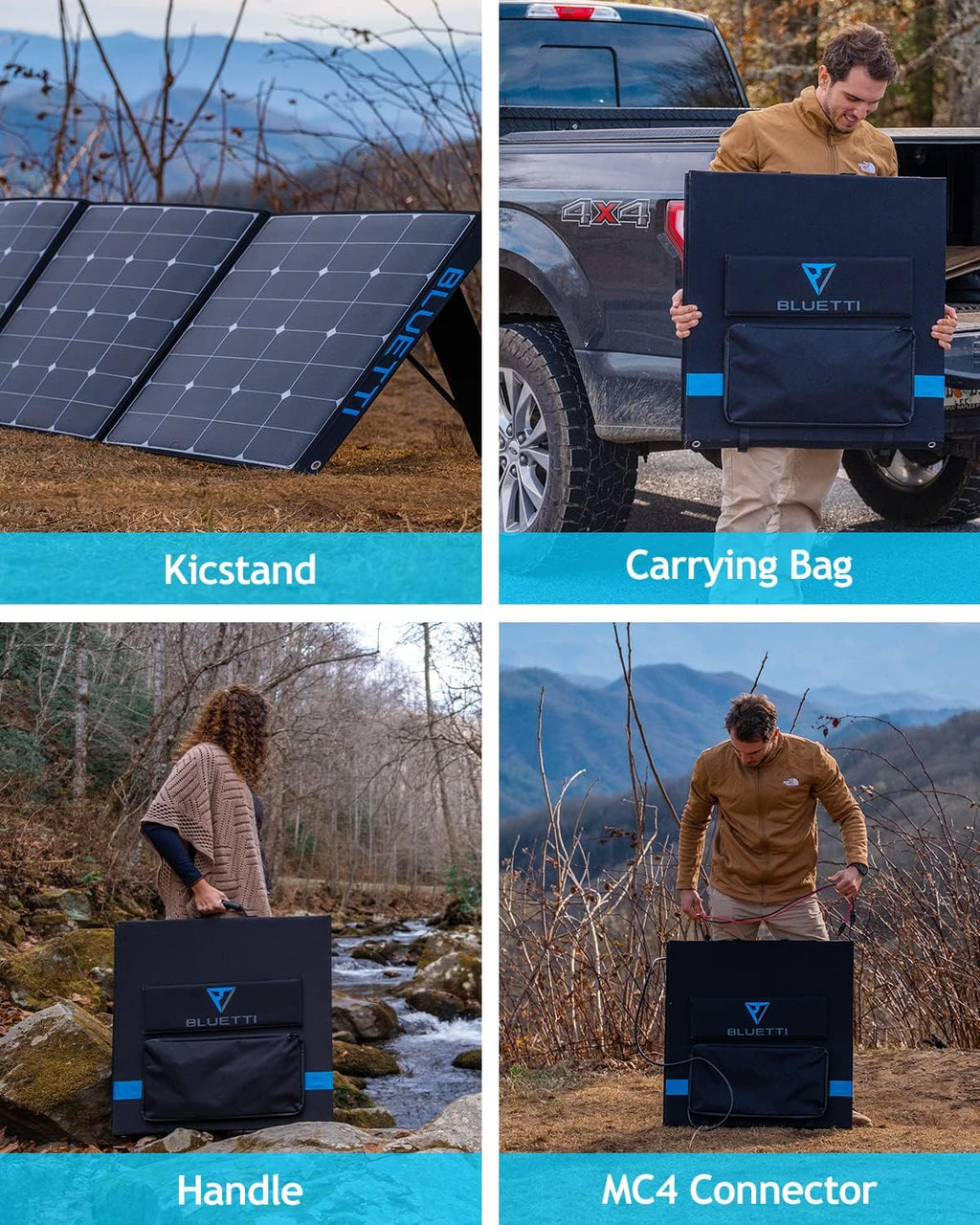 350W Foldable Solar Panel with Adjustable Kickstand J7349
