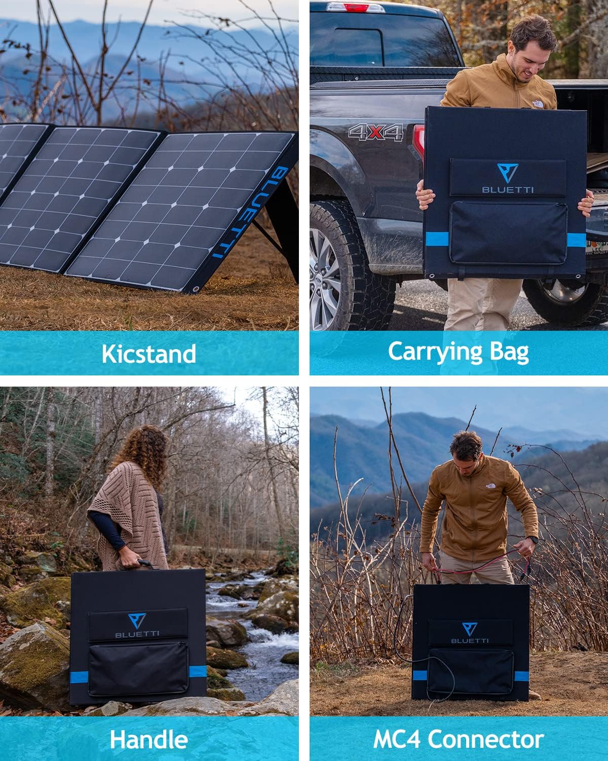 350W Foldable Solar Panel with Adjustable Kickstand J7349