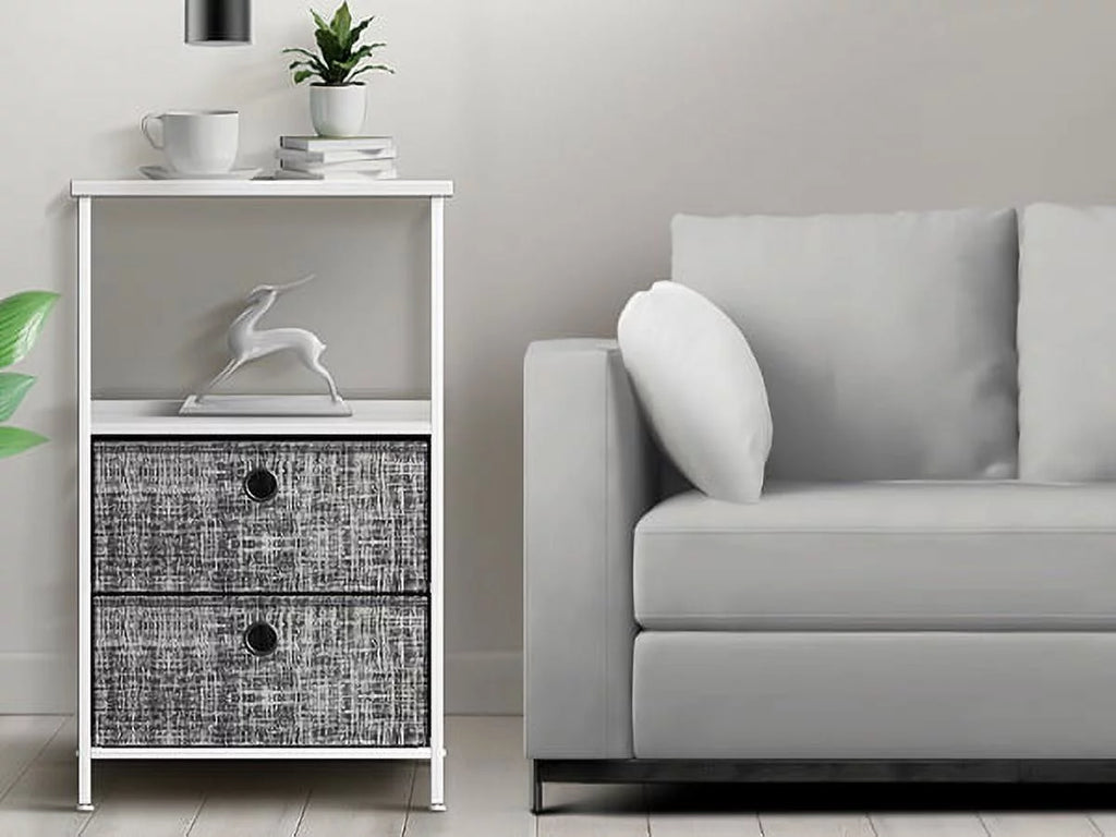 2 Drawer Nightstand with Shelf O45980