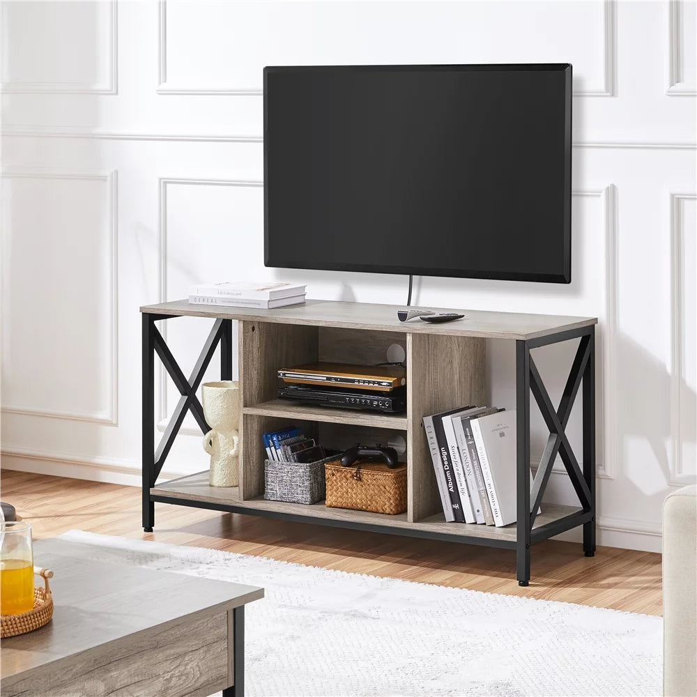 47inch Gray Wooden TV Stand with Storage Z872922