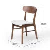 Light Beige and Walnut 7 Piece Fabric Upholstered Wood Dining Set I9349