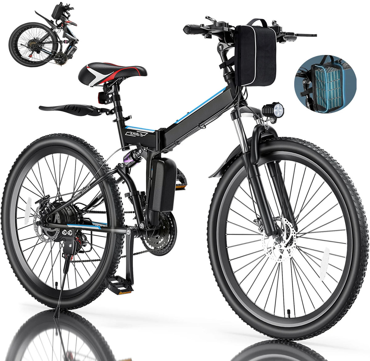 26 In. Folding Electric Bike 500W 21 Speed 48V H962