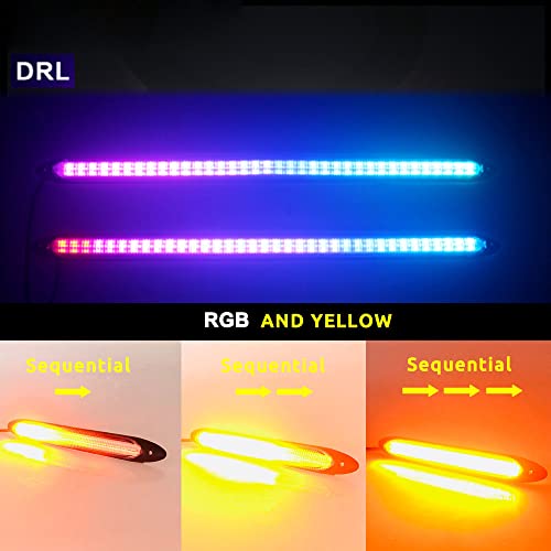 12V Waterproof LED Daytime Running Lights Strip 2Pcs X5532