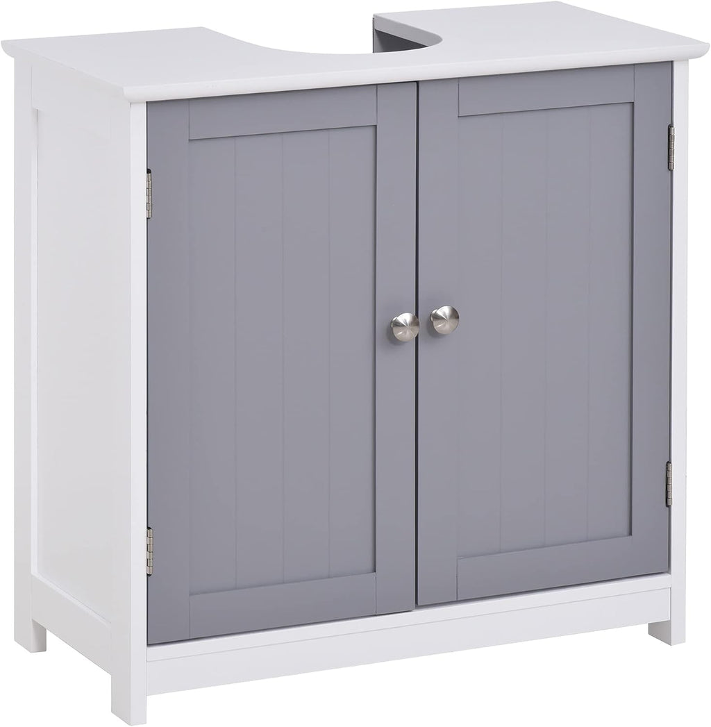 White and Grey Under-Sink Bathroom Vanity Cabinet W966762