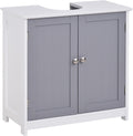 White and Grey Under-Sink Bathroom Vanity Cabinet W966762