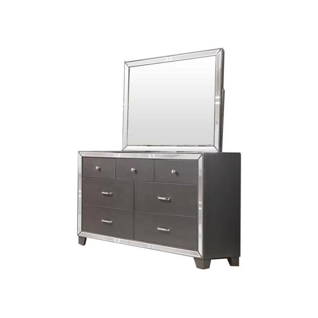 Wood Dresser and Mirror N264