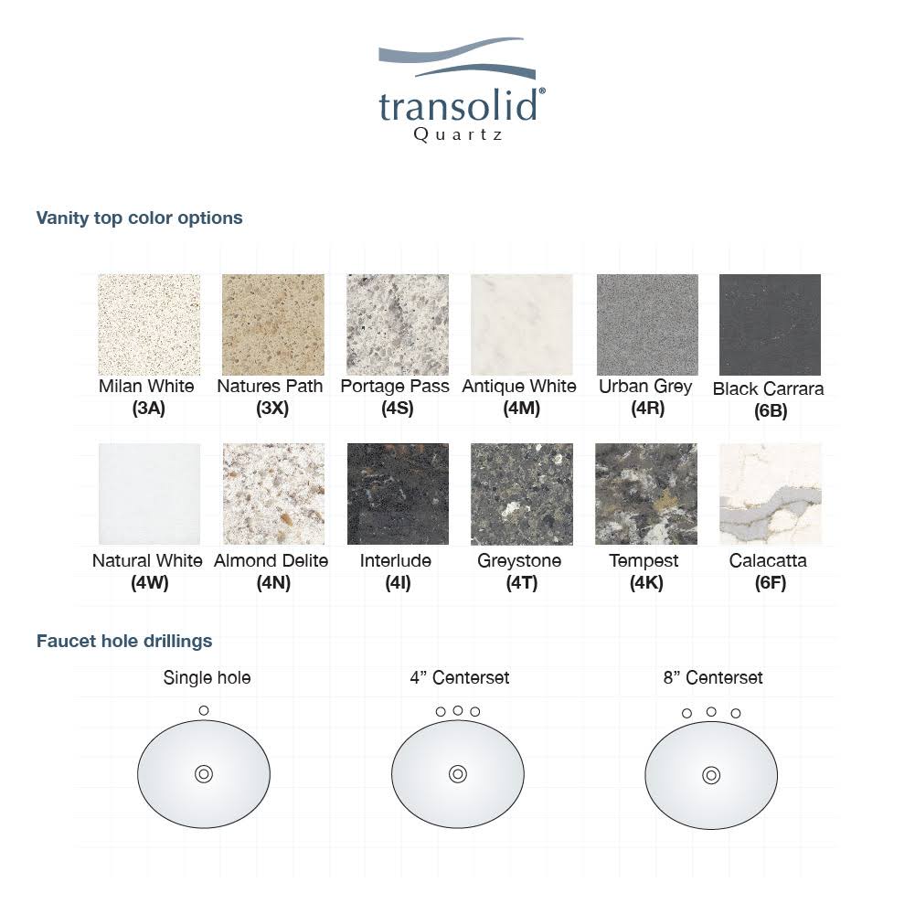 Black Carrara Quartz Bathroom Vanity Top I62952
