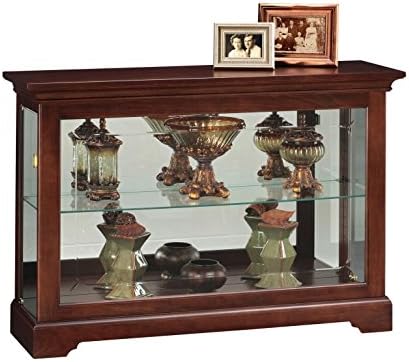Cherry Bordeaux Finish Glass Curio Cabinet Y21693
