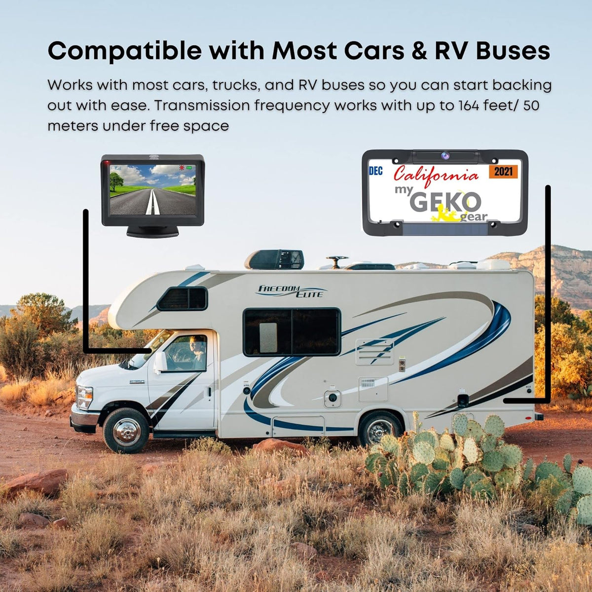 Solar Powered Wireless Backup Camera with 4.3 Monitor Z194