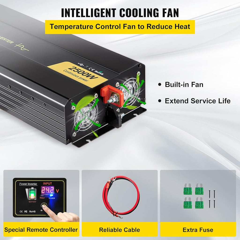 2500 Watt Pure Sine Wave Power Inverter Q631036