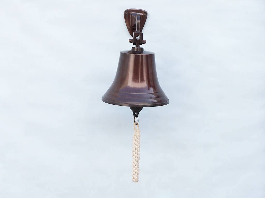 Antique Copper Hanging Ships Bell R577