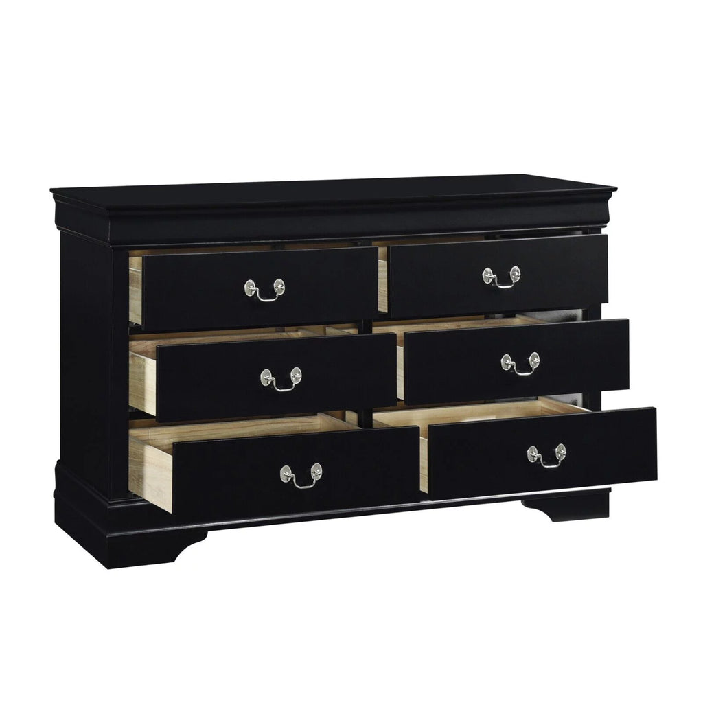 Twin Bed Nightstand Dresser Mirror 4pc Set Black V49325