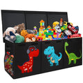 Extra Large Collapsible Storage Organizer with Lids, 40"x16"x16" Black Y7809