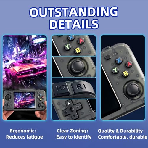 Black Retro Handheld Game Console with 3.5-inch IPS Screen H4297