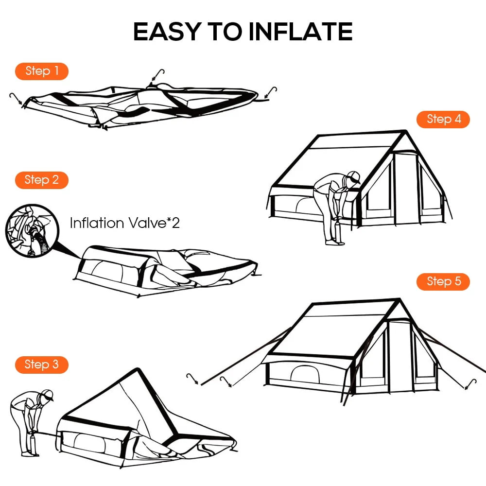 Inflatable Camping Tent with Pump, 4 Season Waterproof T713629