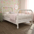 White Twin Metal Bed Frame with Headboard L85878