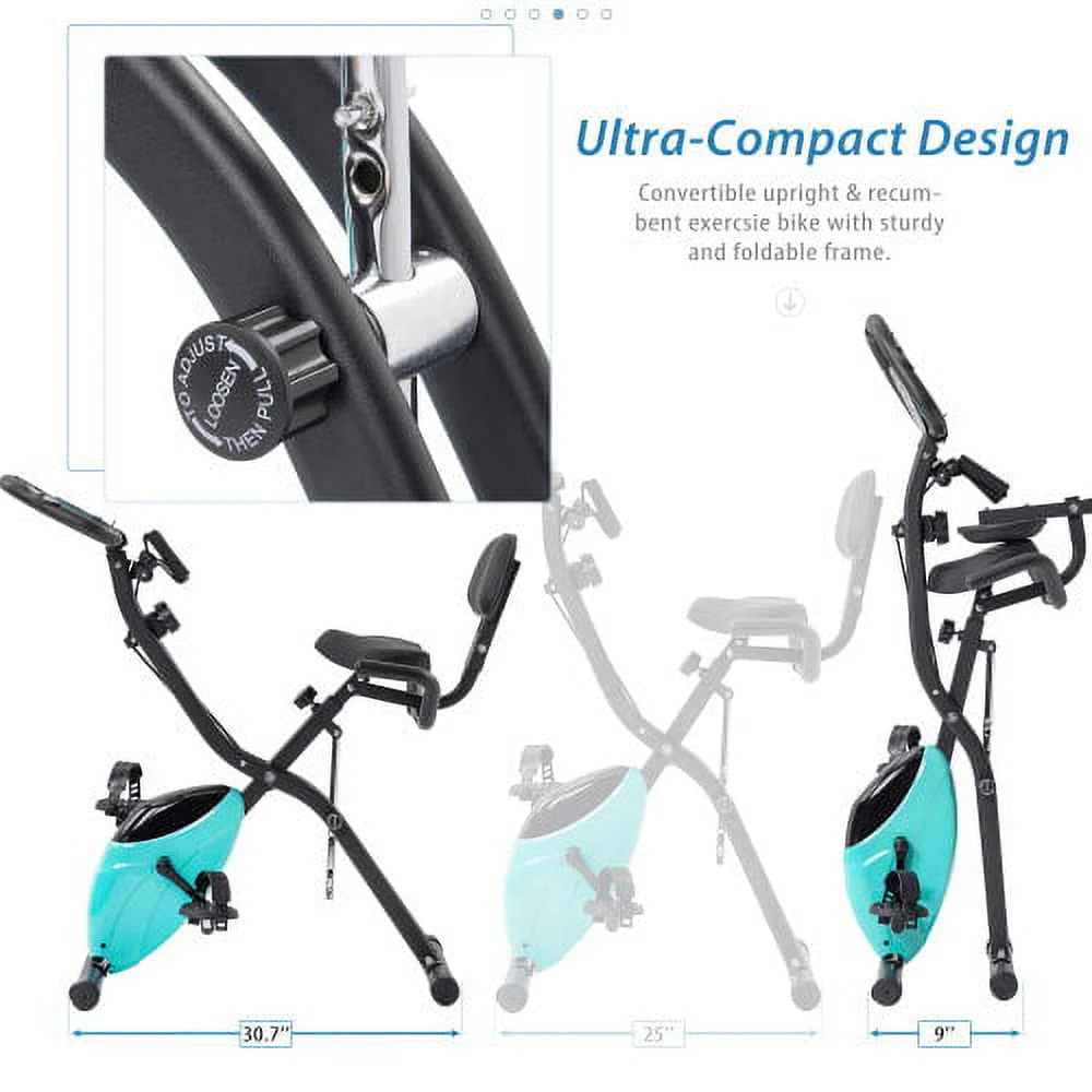 Folding Exercise Bike with 8-Level Adjustable Magnetic Resistance R255