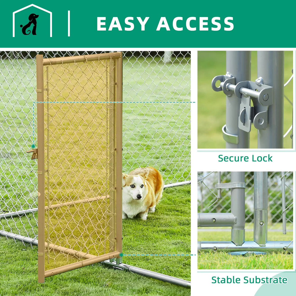 Large Outdoor Dog Kennel with Galvanized Chain Link T400