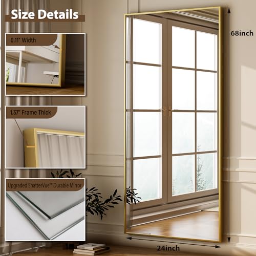 76"x34" Full Length Rectangle Mirror Black N630593