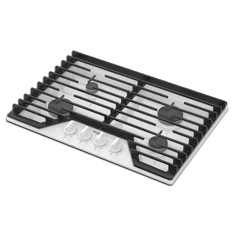 4-Burners Recessed Gas Cooktop in White Q3881