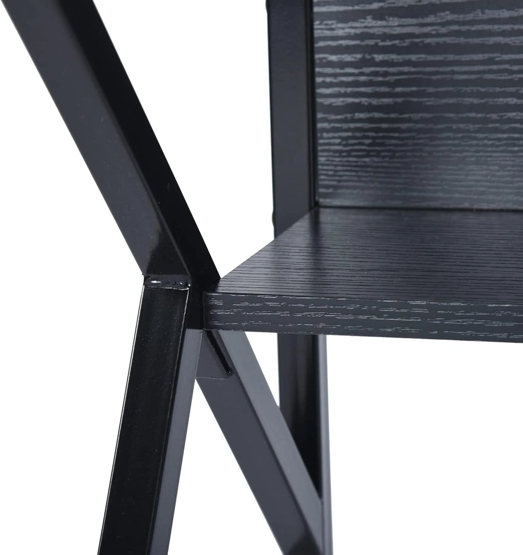 39.4 inch Black Desk with Storage Shelves X49347