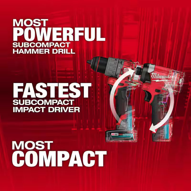 12-Volt Brushless Cordless Hammer Drill & Impact Driver Combo Kit (2-Tool) with Bit Set (45-Piece) K38904