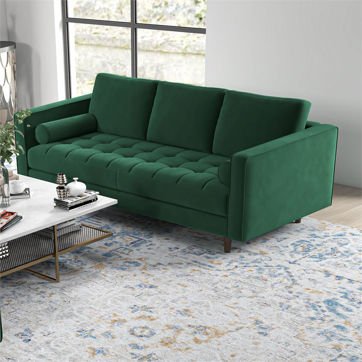 Green Velvet Sofa Set Q934