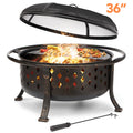 36 inch Wood Burning Fire Pit with Cooking Grill Grate Q9810