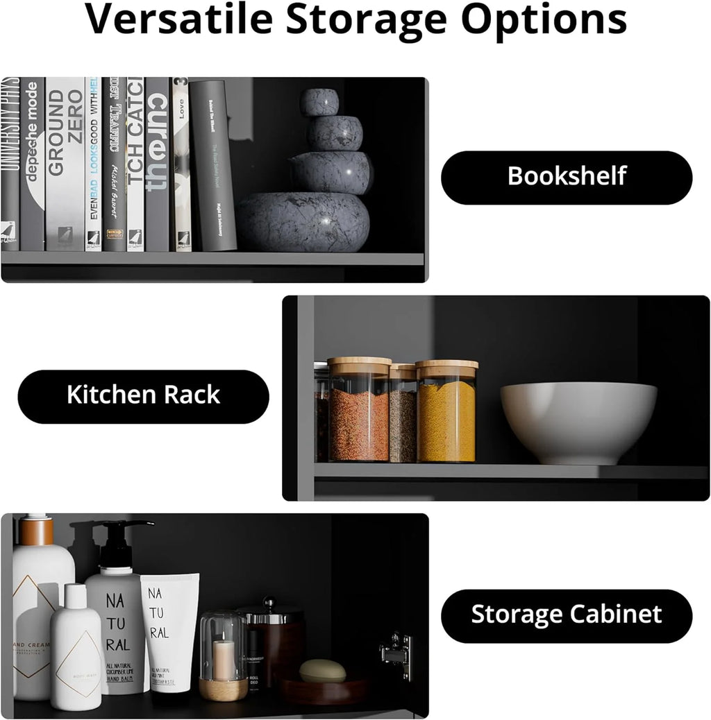 Black Wood Pantry Cabinets K738571