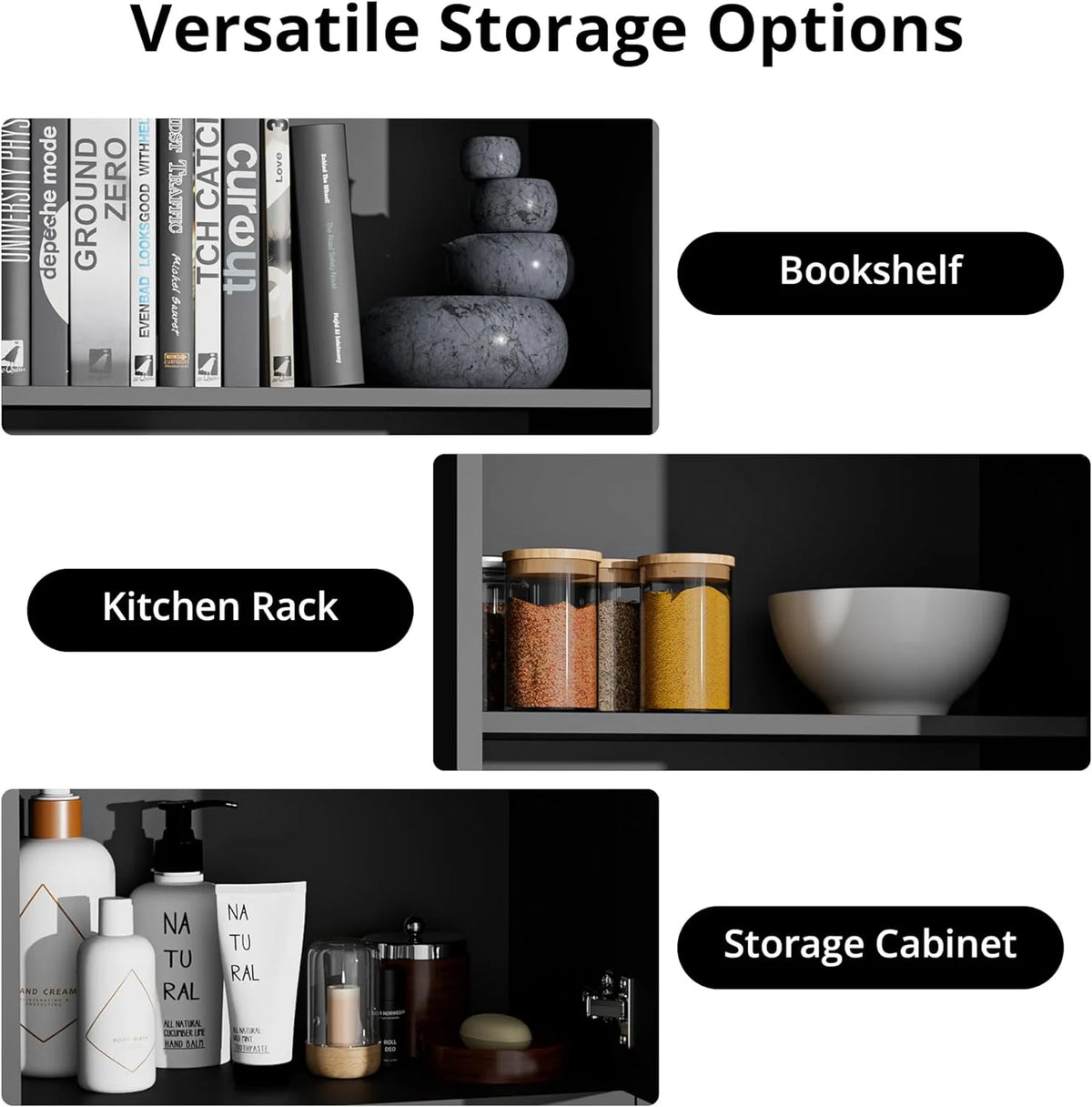 Black Wood Pantry Cabinets K738571