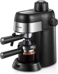 Black 3.5 Bar 4 Cup Steam Espresso Machine with Milk Frother Y9539