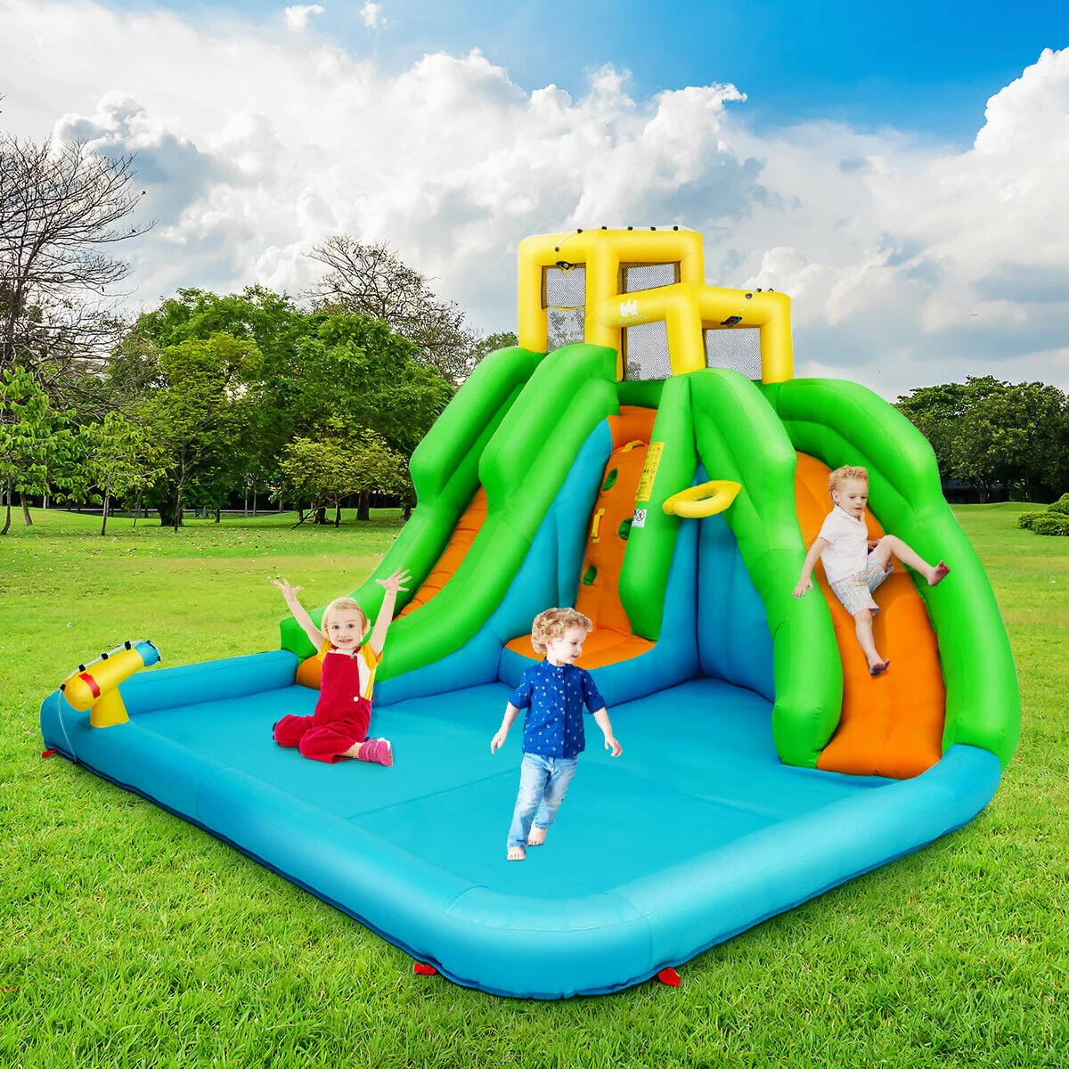 Inflatable Bounce House with 2 Slide and Climbing Wall U200